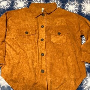 Zenana Button Down Shirt Shacket Size Large
